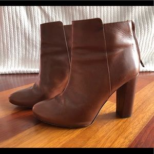 J. Crew Collection Cognac Heeled Ankle Boots